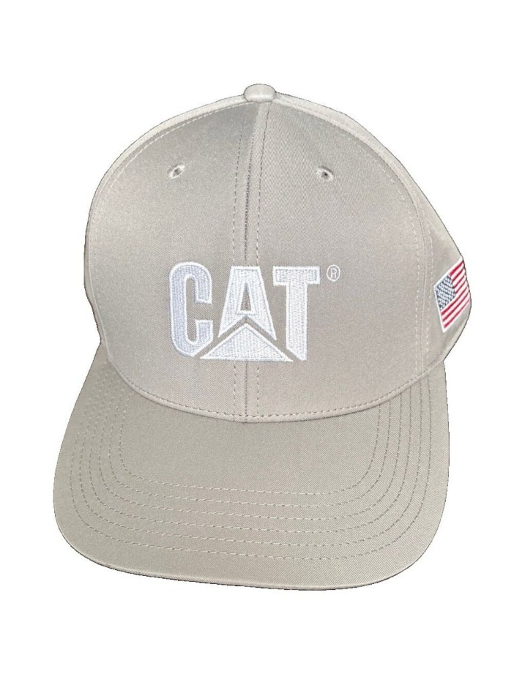 Caterpillar CAT Equipment Gray Snapback Cap/Hat American Flag-Wagner Promo-NWOT